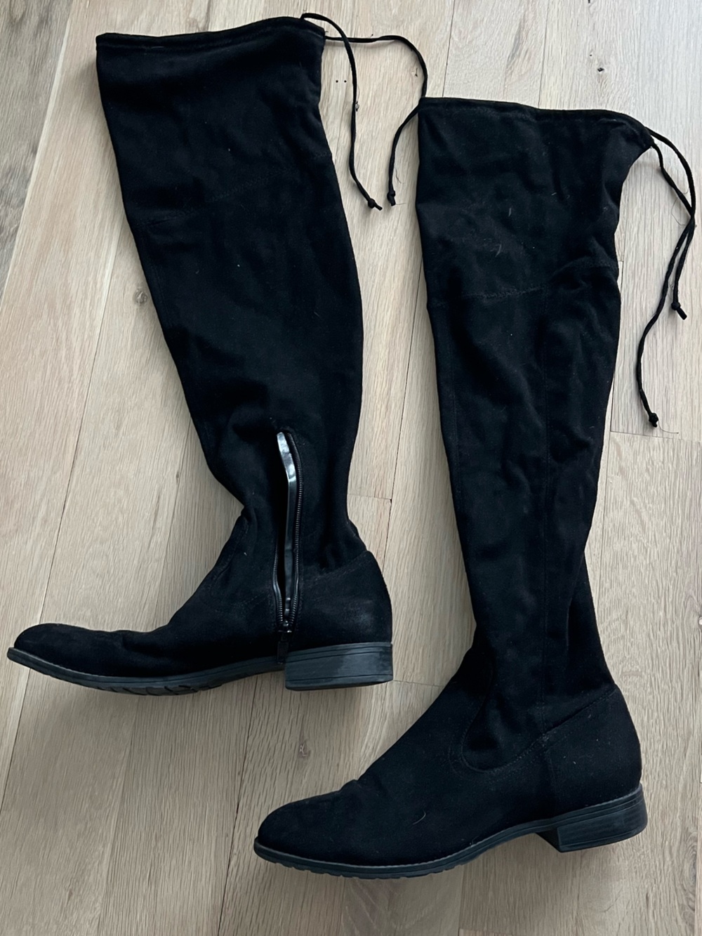 Black Guess Over-the-Knee Suede Boots